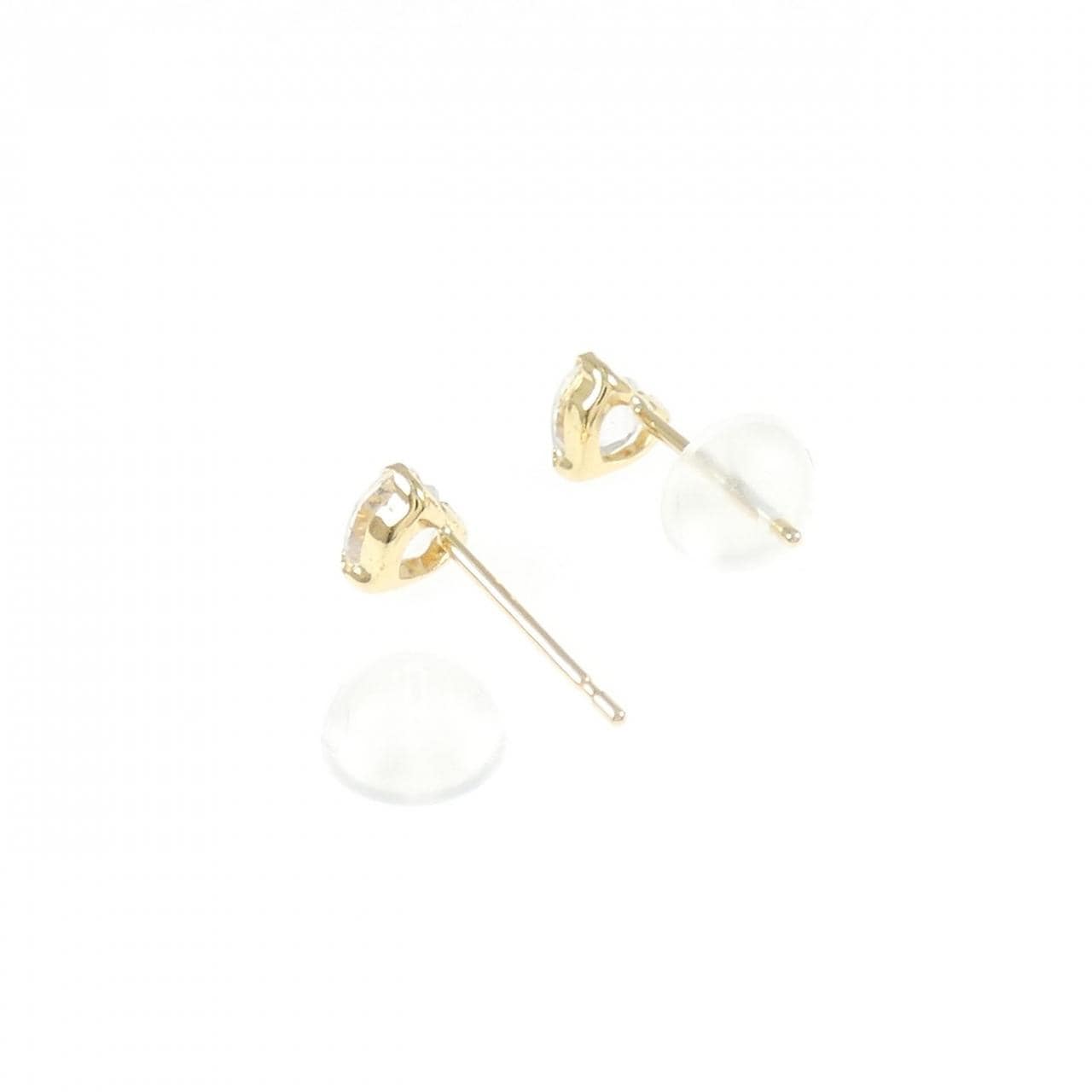 【新品】K18YG ハート ホワイトサファイヤ ピアス 0.60CT