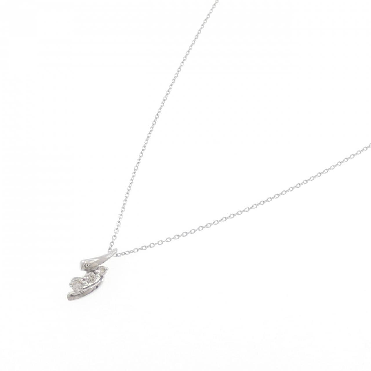 K18WG ダイヤモンド ネックレス 0.12CT