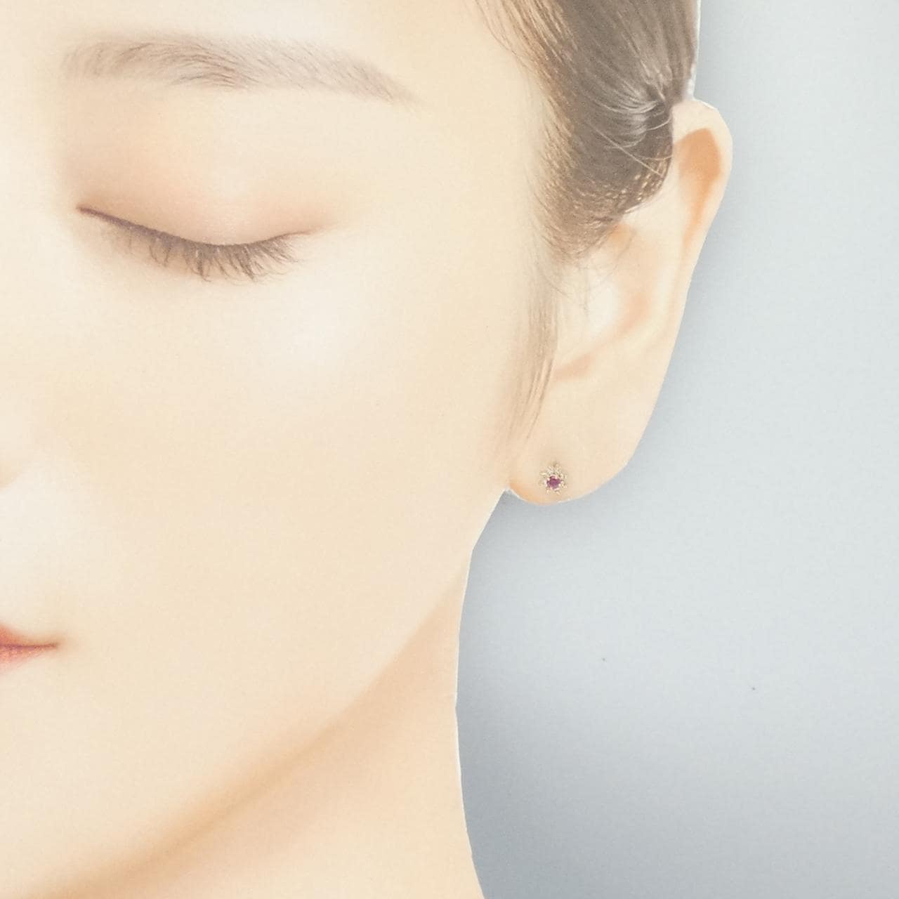 K18YG ルビー ピアス 0.10CT