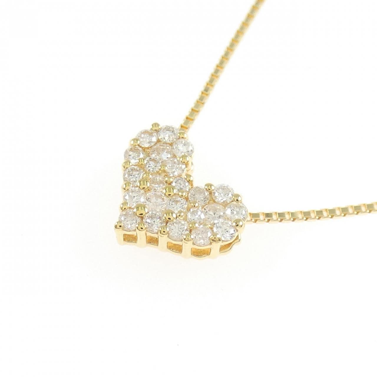 K18YG ハート ダイヤモンド ネックレス 0.25CT