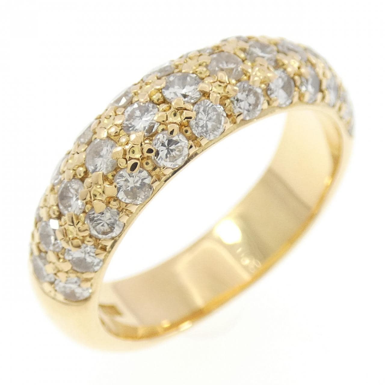 K18YG パヴェ ダイヤモンド リング 1.06CT
