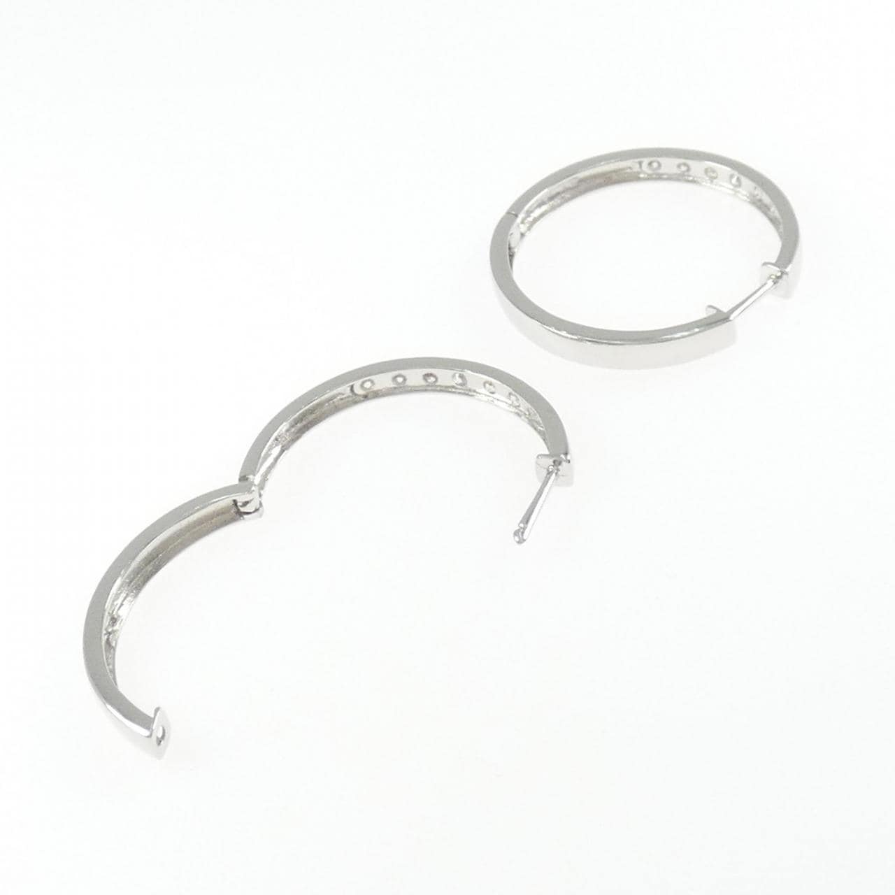 K18WG ダイヤモンド フープ ピアス 0.70CT