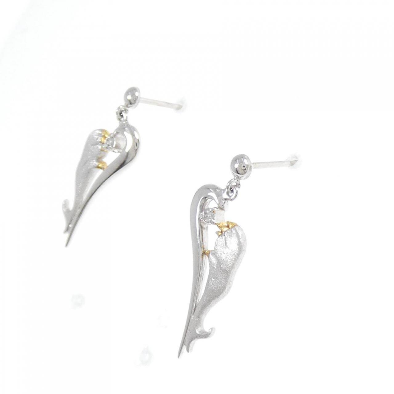 K10WG/K10YG Diamond earrings 0.02CT