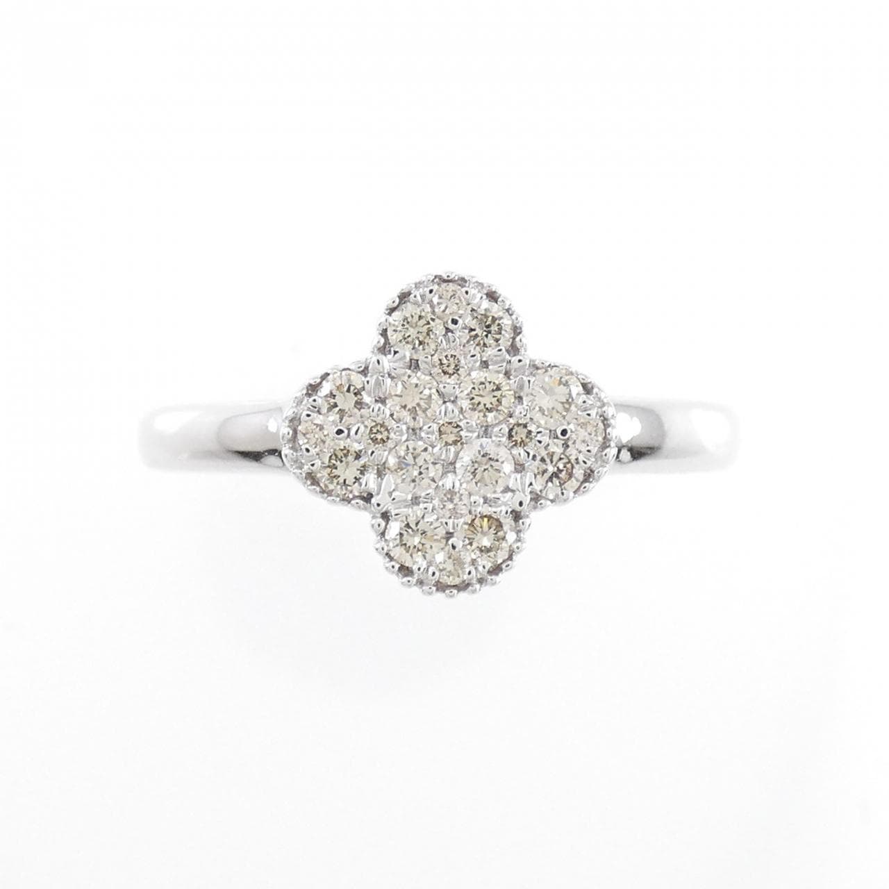 K18WG flower Diamond ring 0.30CT