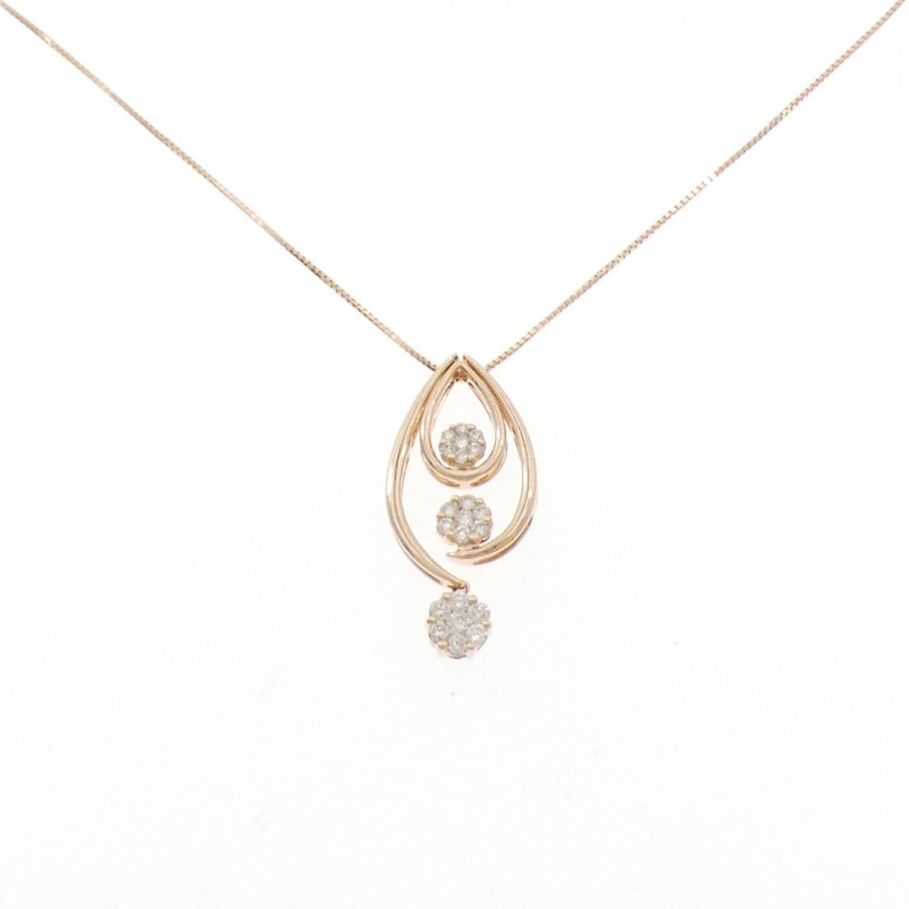 K18PG 2WAY ダイヤモンド ネックレス 0.50CT