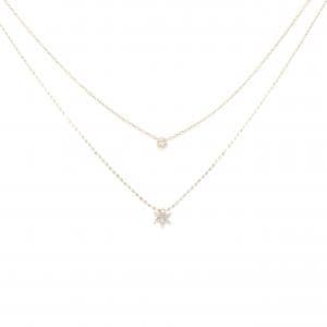 K10PG フラワー ダイヤモンド ネックレス 0.09CT