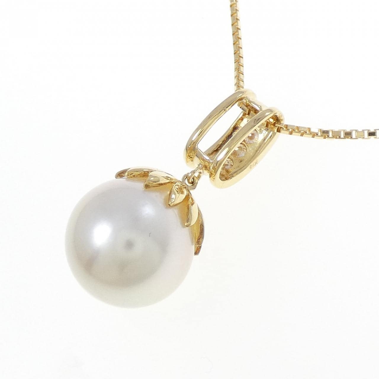 K18YG 白蝶パール ネックレス 12.1mm