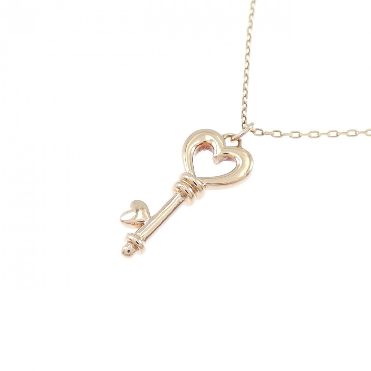 K10PG キー×ハート ダイヤモンド ネックレス