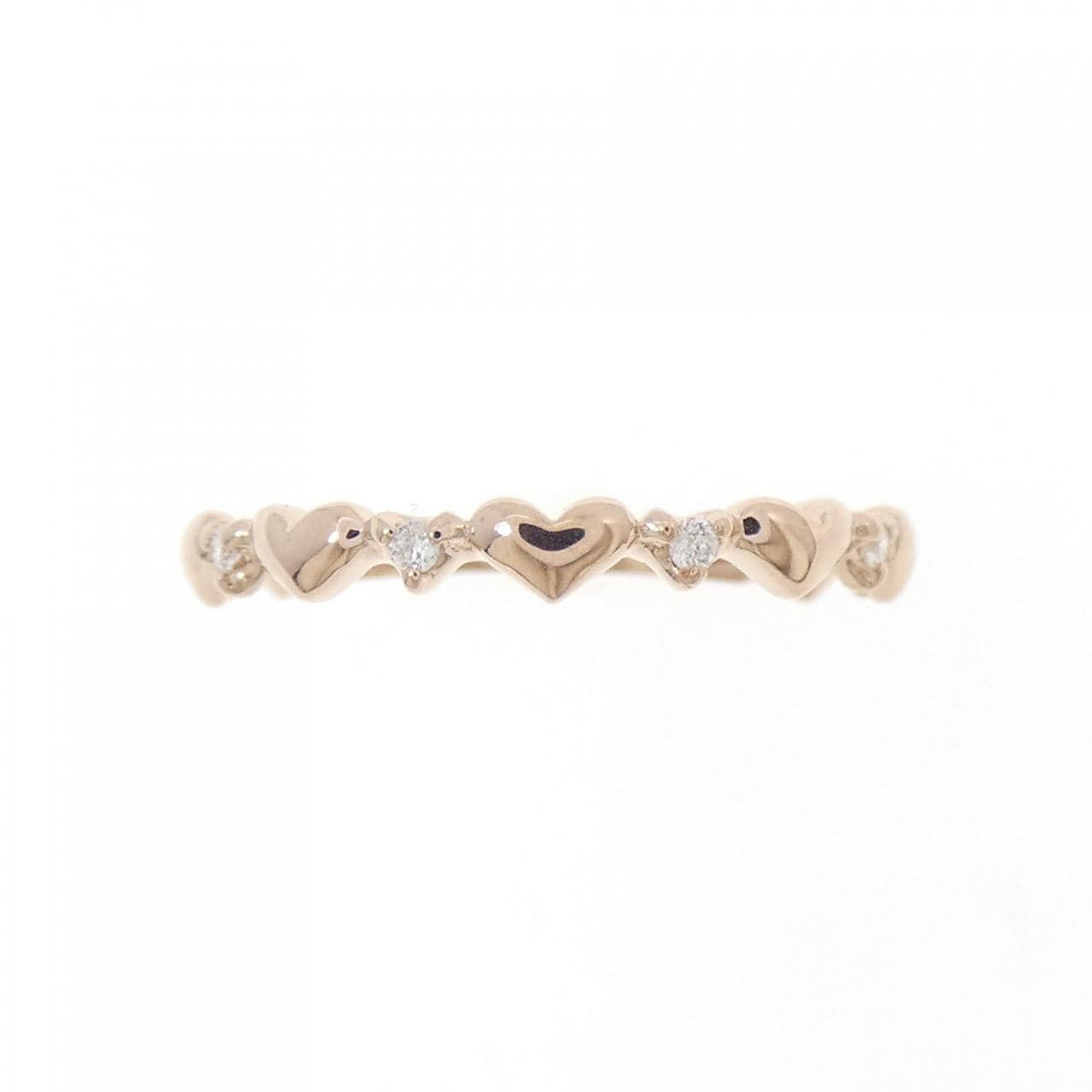 K10PG ハート ダイヤモンド リング