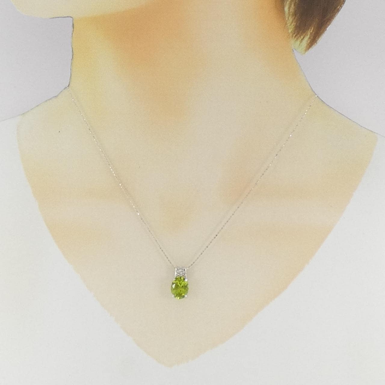 K18WG/750WG ペリドット ネックレス 2.46CT