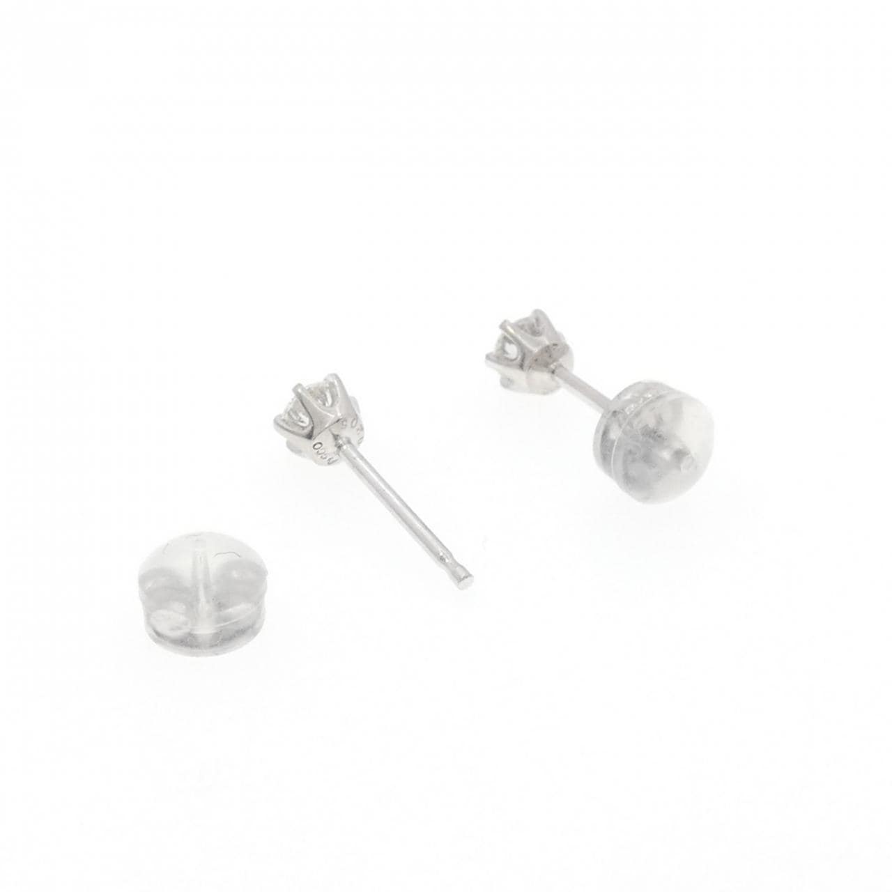 PT900 ソリティア ダイヤモンド ピアス 0.410CT