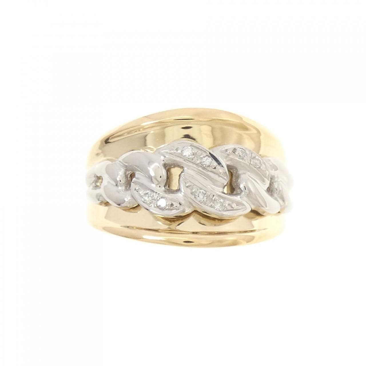 K18YG/PT ダイヤモンド リング 0.04CT