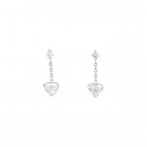 PT950/PT900 ダイヤモンド ピアス 0.304CT 0.314CT D IF ハートシェイプ