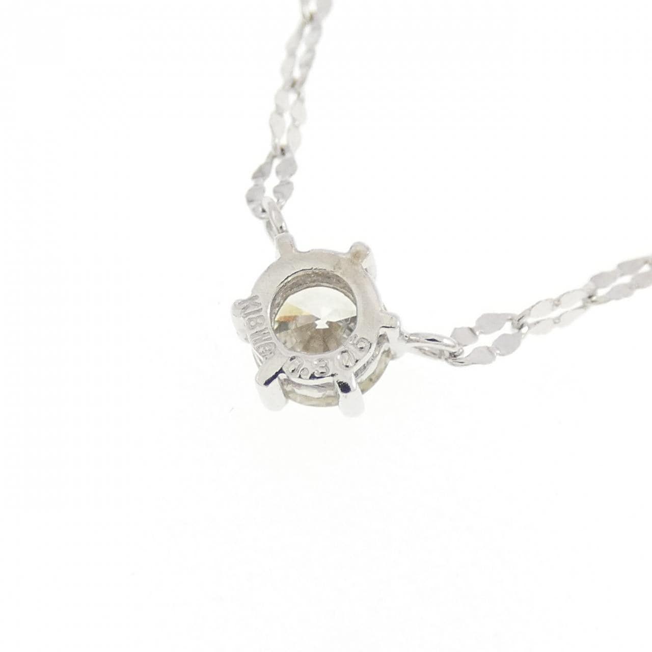 K18WG ソリティア ダイヤモンド ネックレス 0.305CT