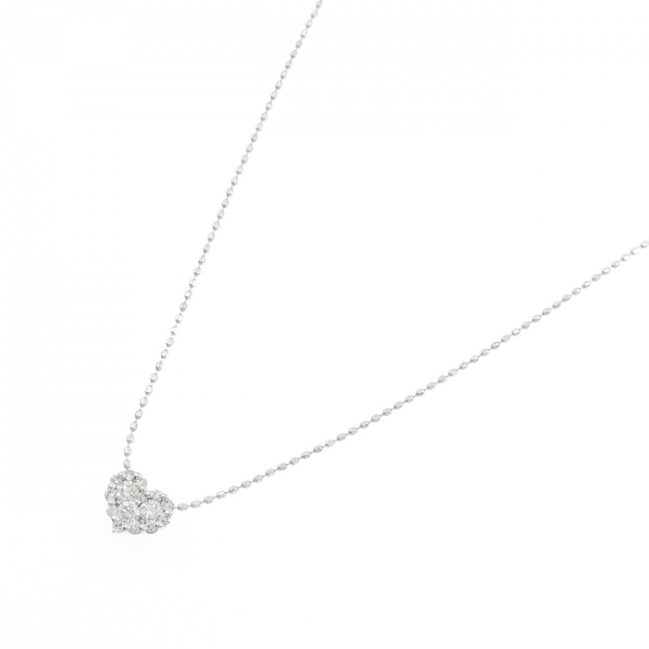 K18WG ハート ダイヤモンド ネックレス 0.20CT