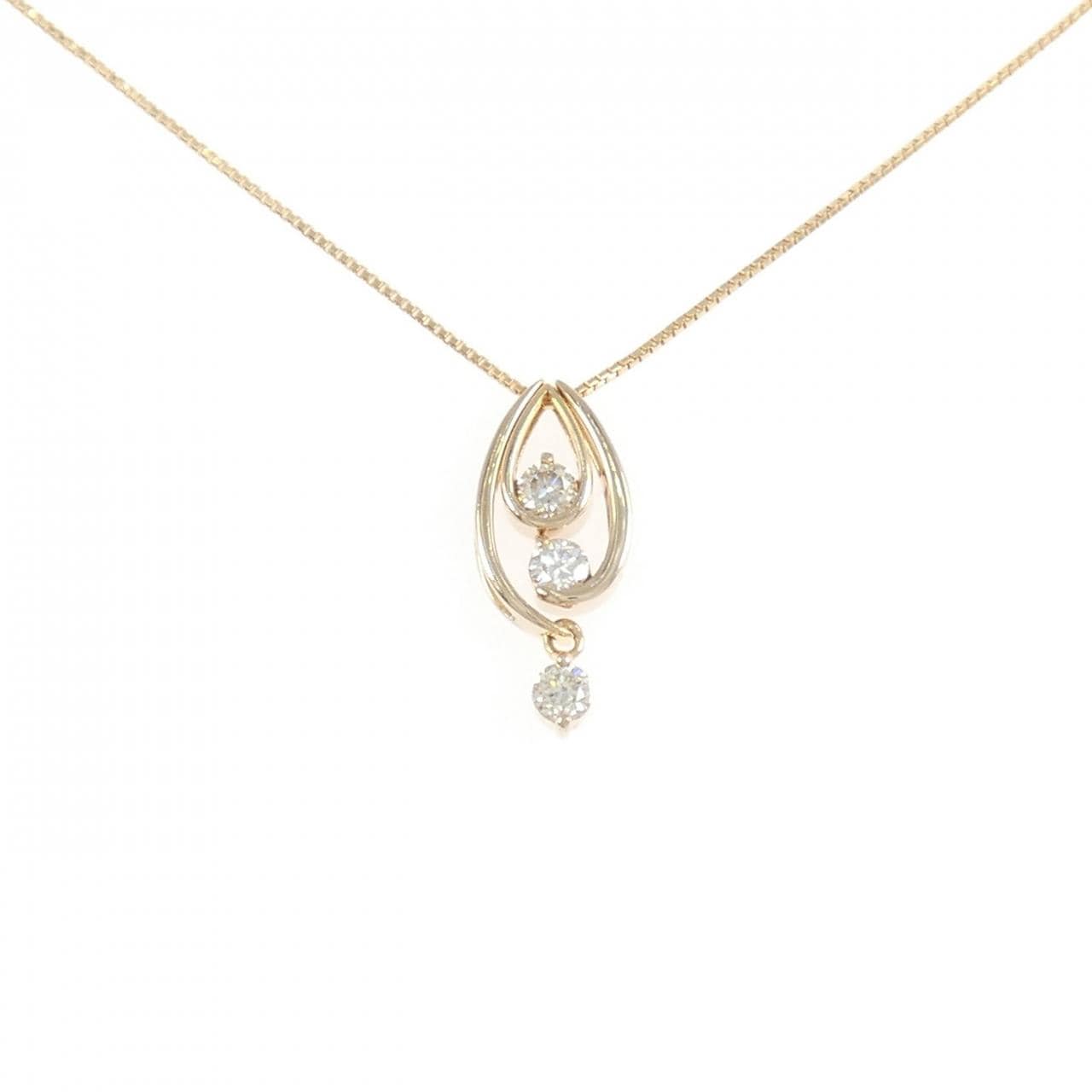 K18PG 2WAY ダイヤモンド ネックレス 0.30CT
