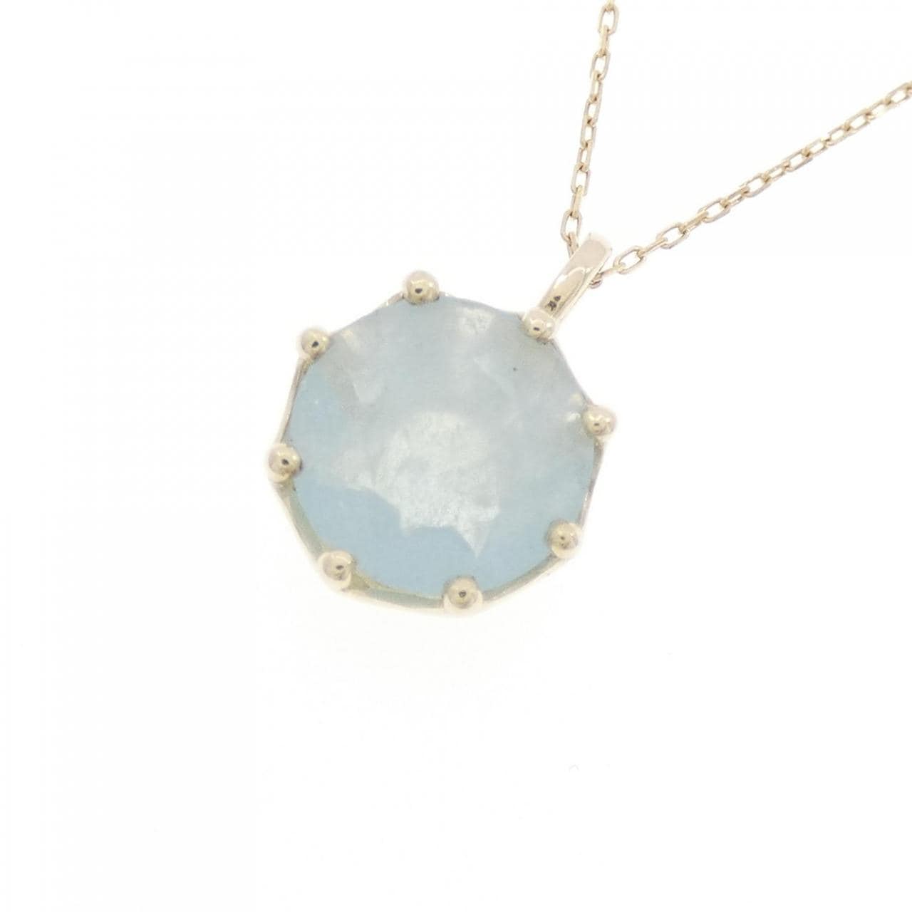 [BRAND NEW] K10YG Aquamarine Necklace