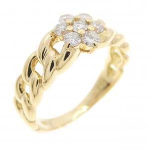 K18YG フラワー ダイヤモンド リング 0.36CT