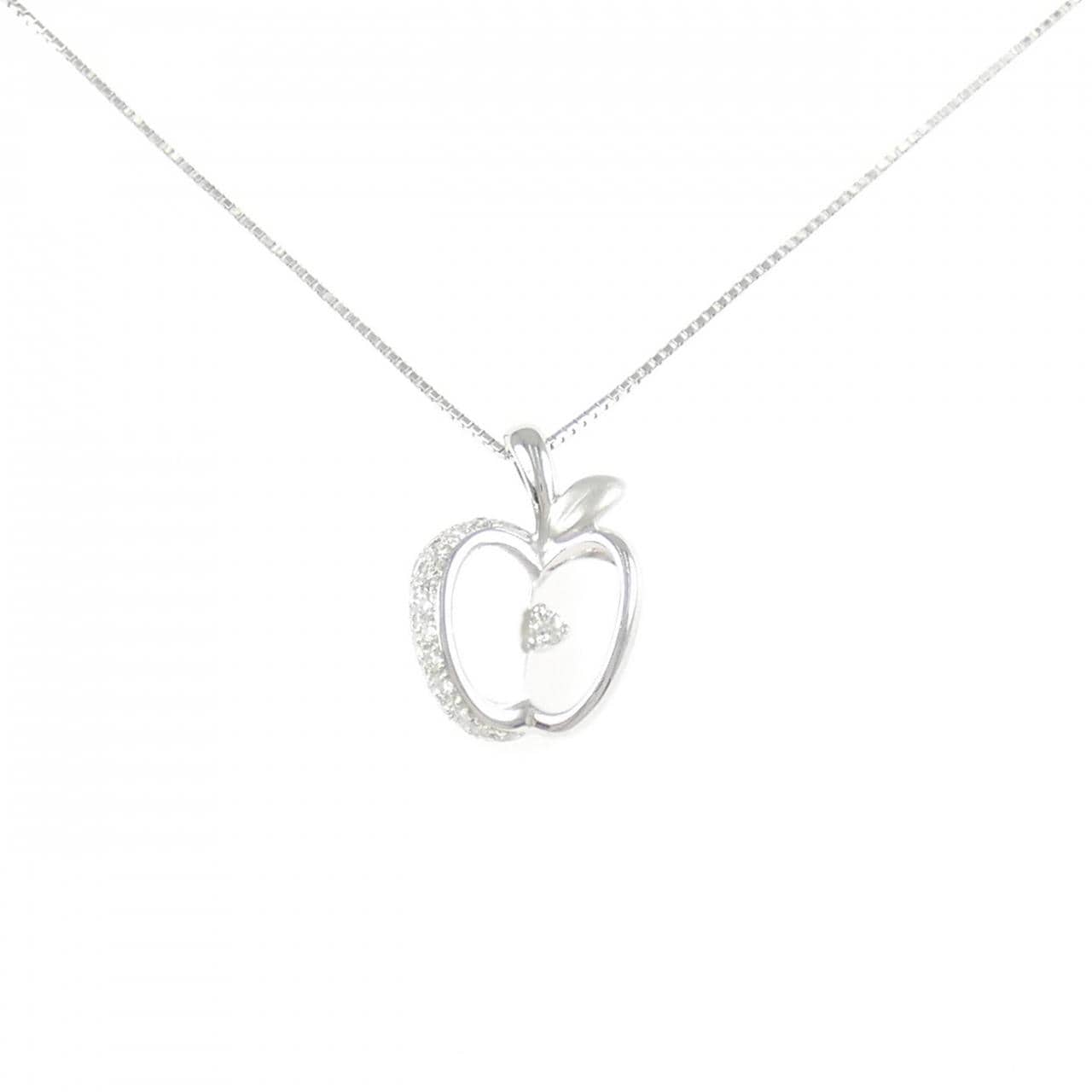 K18WG アップル ダイヤモンド ネックレス 0.20CT