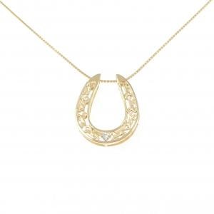 K18YG ホースシューダイヤモンド ネックレス 0.02CT