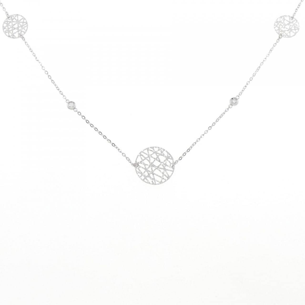 K18WG ダイヤモンド ネックレス 0.178CT