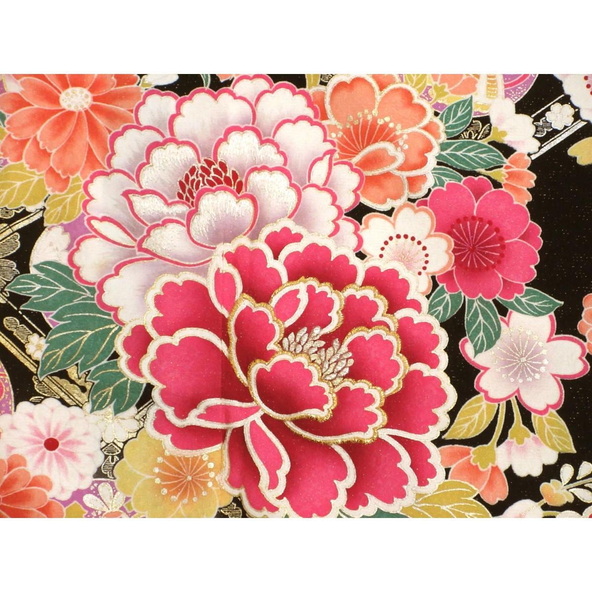 振袖　銀通しボカシ染　友禅金彩加工　刺繍入り