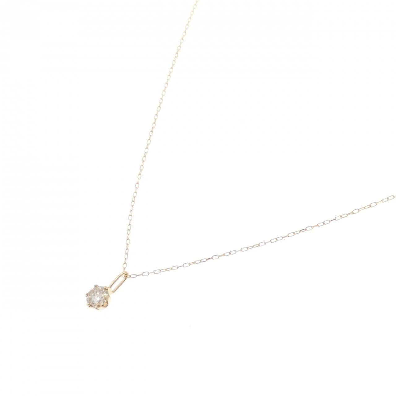 【新品】K18YG ソリティア ダイヤモンド ネックレス 0.12CT