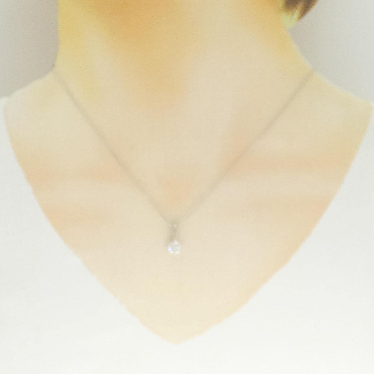 K18WG ソリティア ダイヤモンド ネックレス 0.79CT