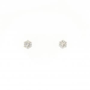PT900 ソリティア ダイヤモンド ピアス 0.30CT