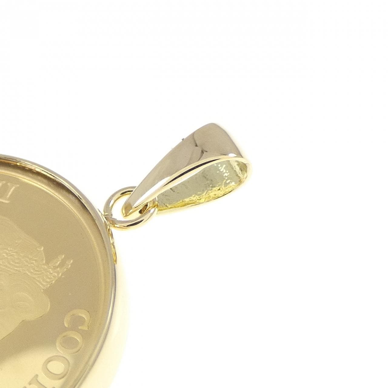 K18YG (frame) coin pendant
