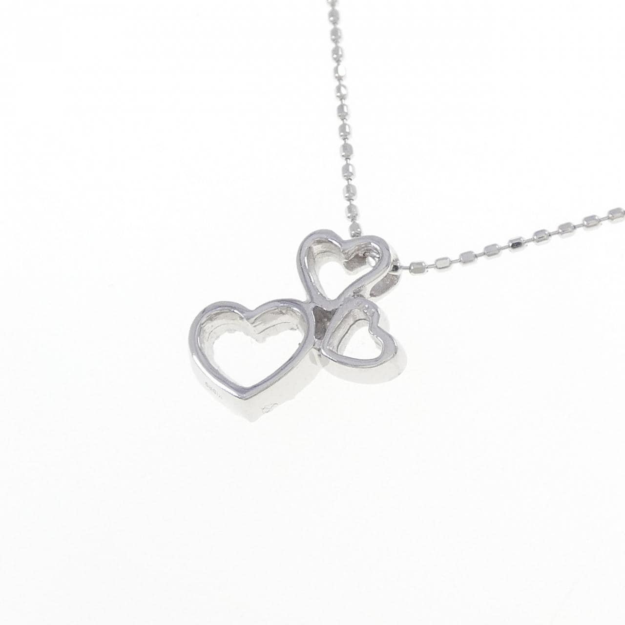 K18WG ハート ダイヤモンド ネックレス 0.08CT