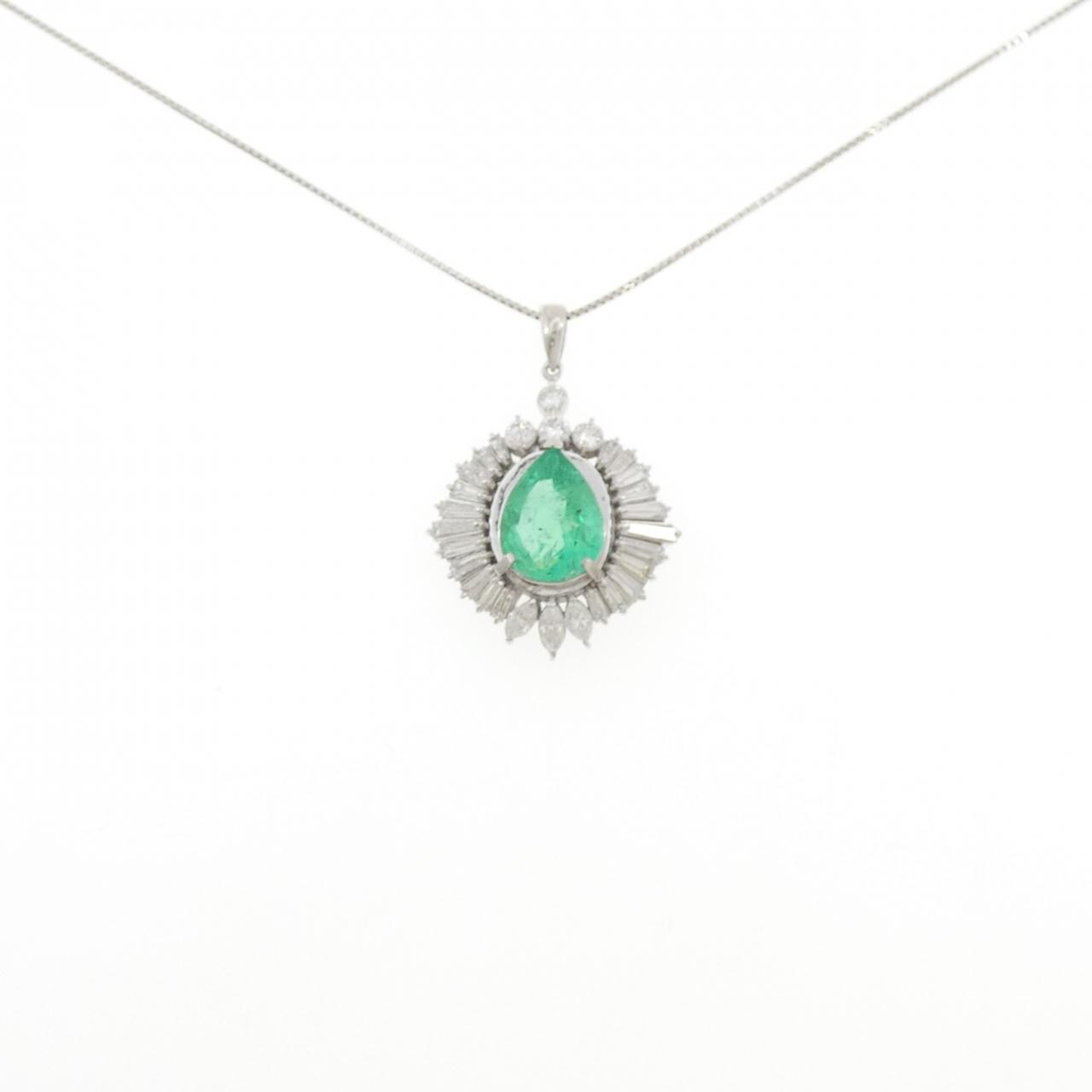 PT900/PT850 エメラルド ネックレス 2.88CT