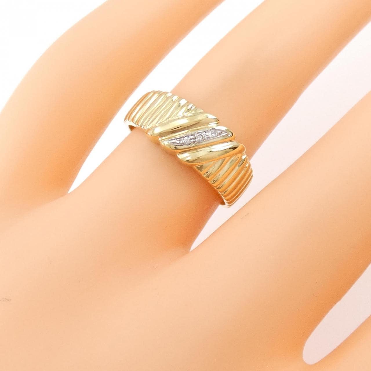 K18YG/PT Diamond ring