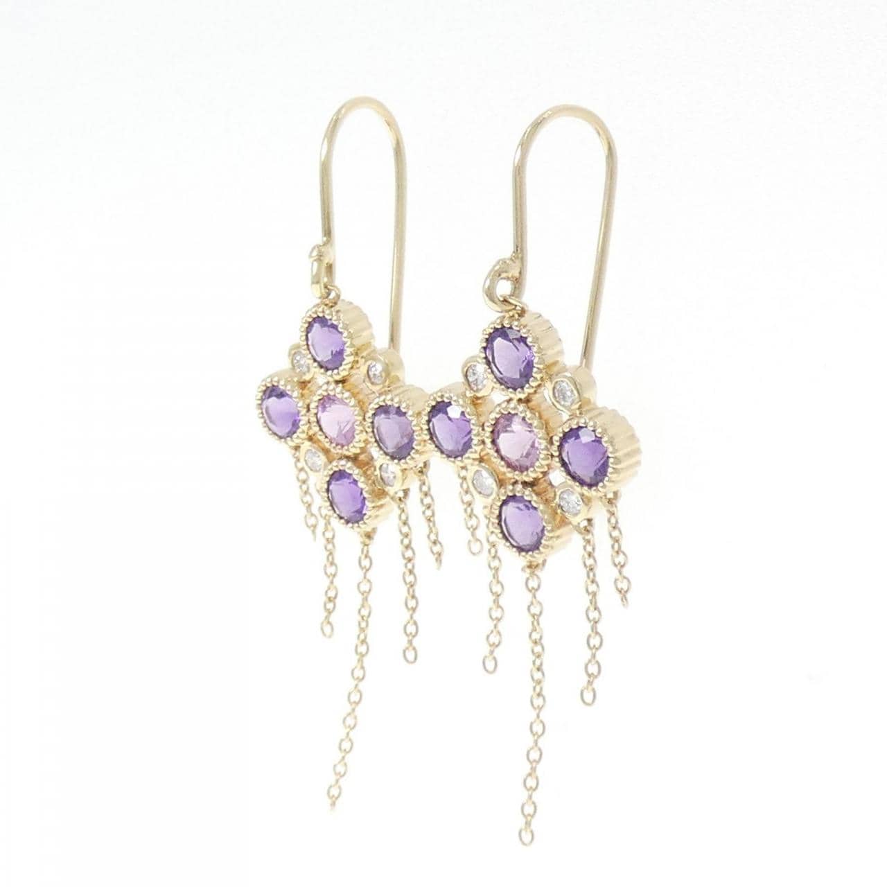 K10YG colored stone earrings