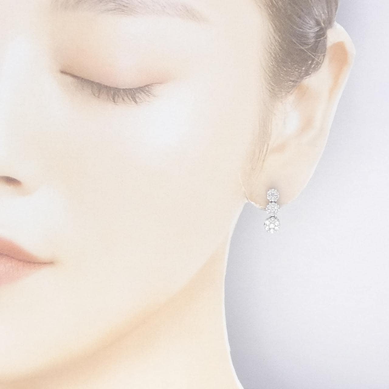 K18WG ダイヤモンド ピアス 1.00CT