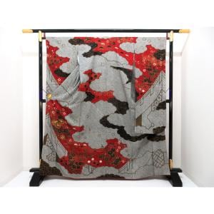 振袖　総絞り　友禅金彩加工　刺繍入り　身幅Ｌ寸