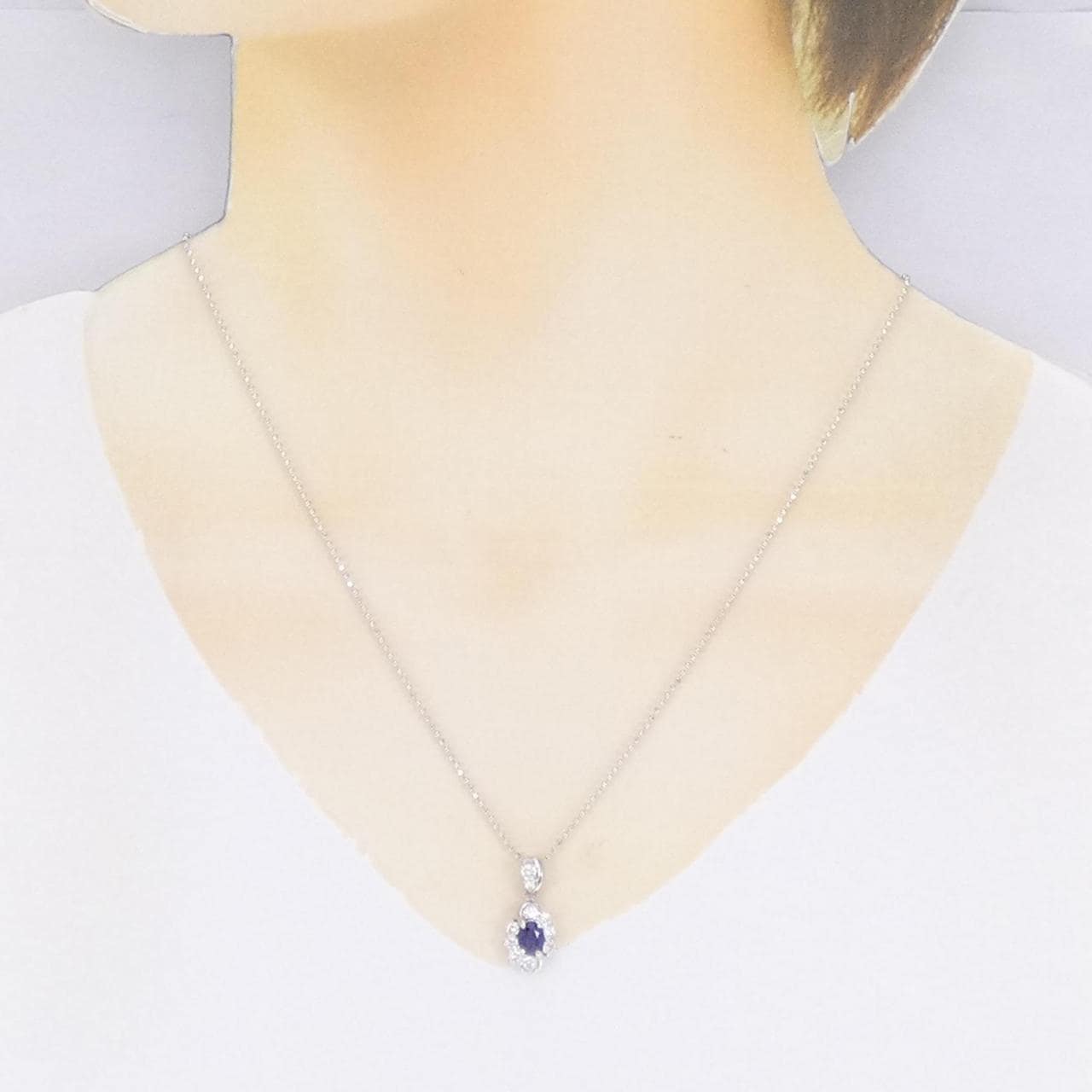 PT Sapphire Necklace 0.64CT
