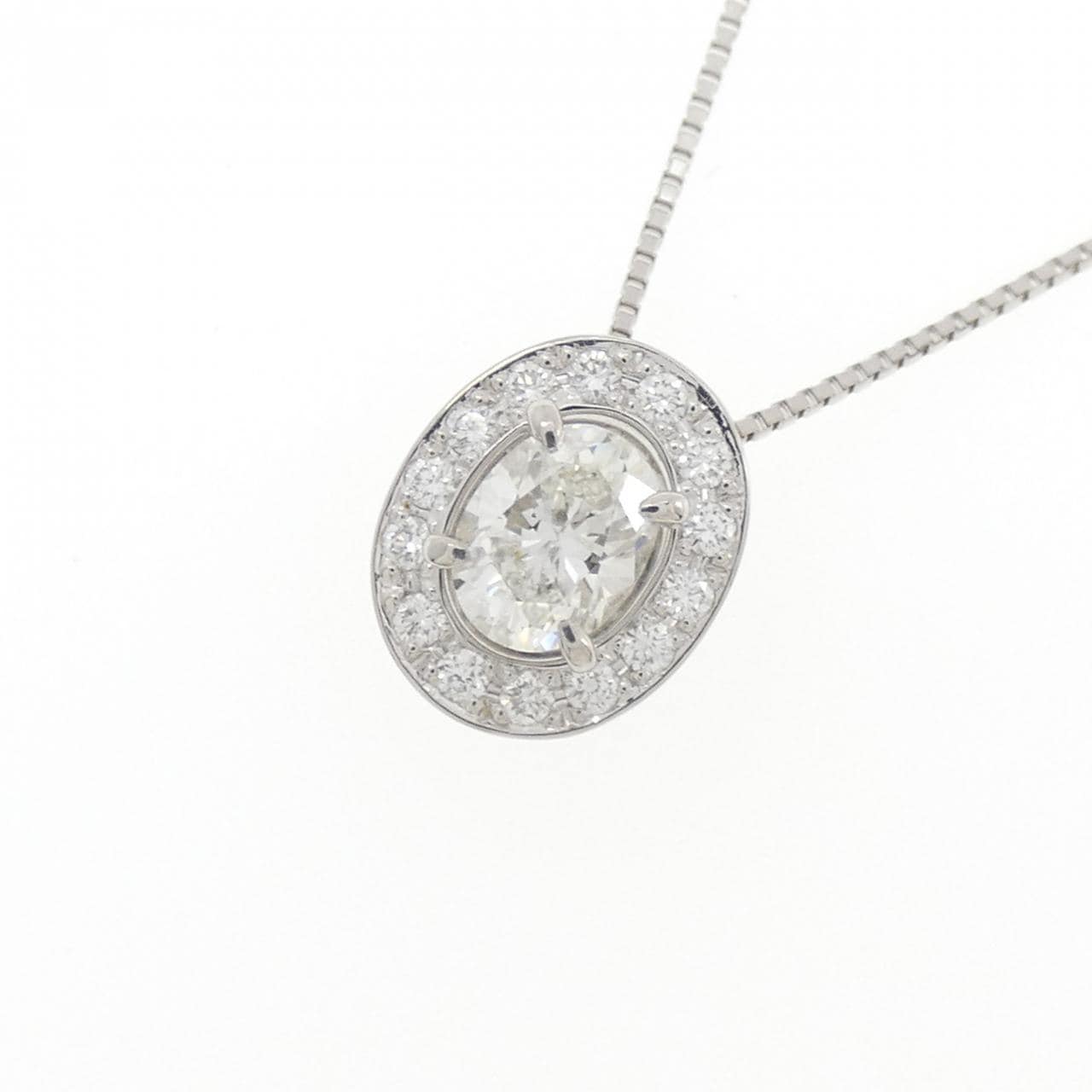 PT900/PT850 ダイヤモンド ネックレス 0.651CT G VVS2 オーバルカット
