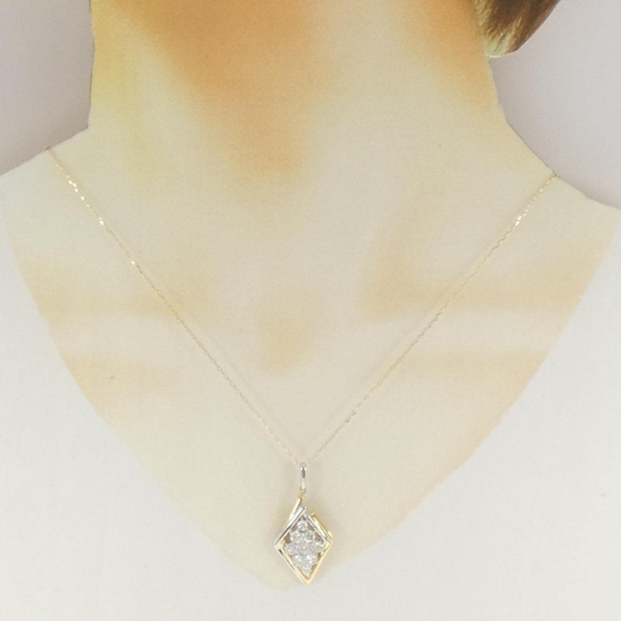 K18YG/PT900 ダイヤモンド ネックレス 1.00CT
