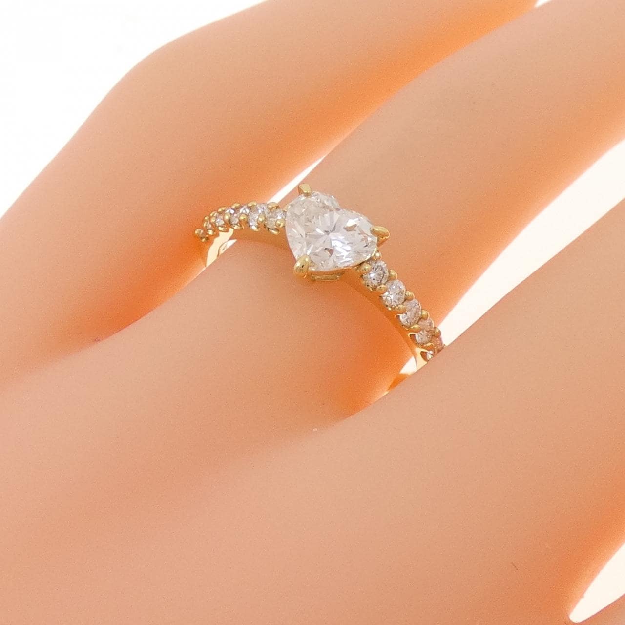 K18YG ハート ダイヤモンド リング 0.717CT