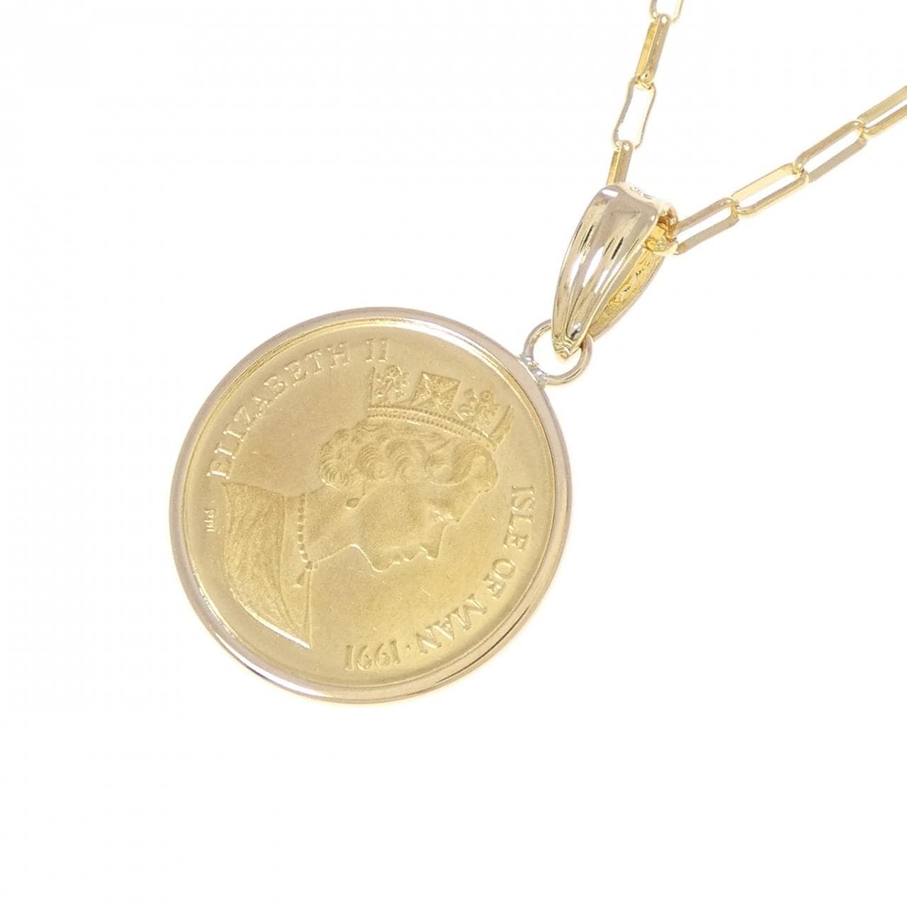 K18YG(枠) コイン ネックレス