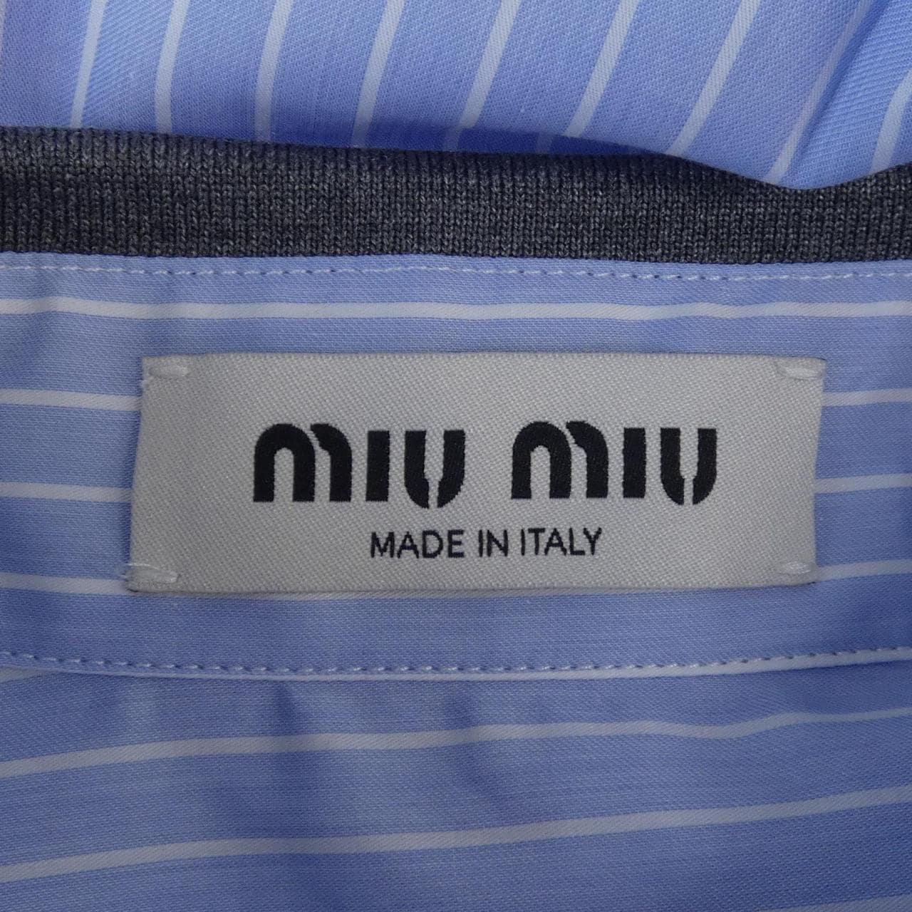 ミュウミュウ MIU MIU ポプリン ストライプ クロップド MK1694 SEM1 137Q シャツ