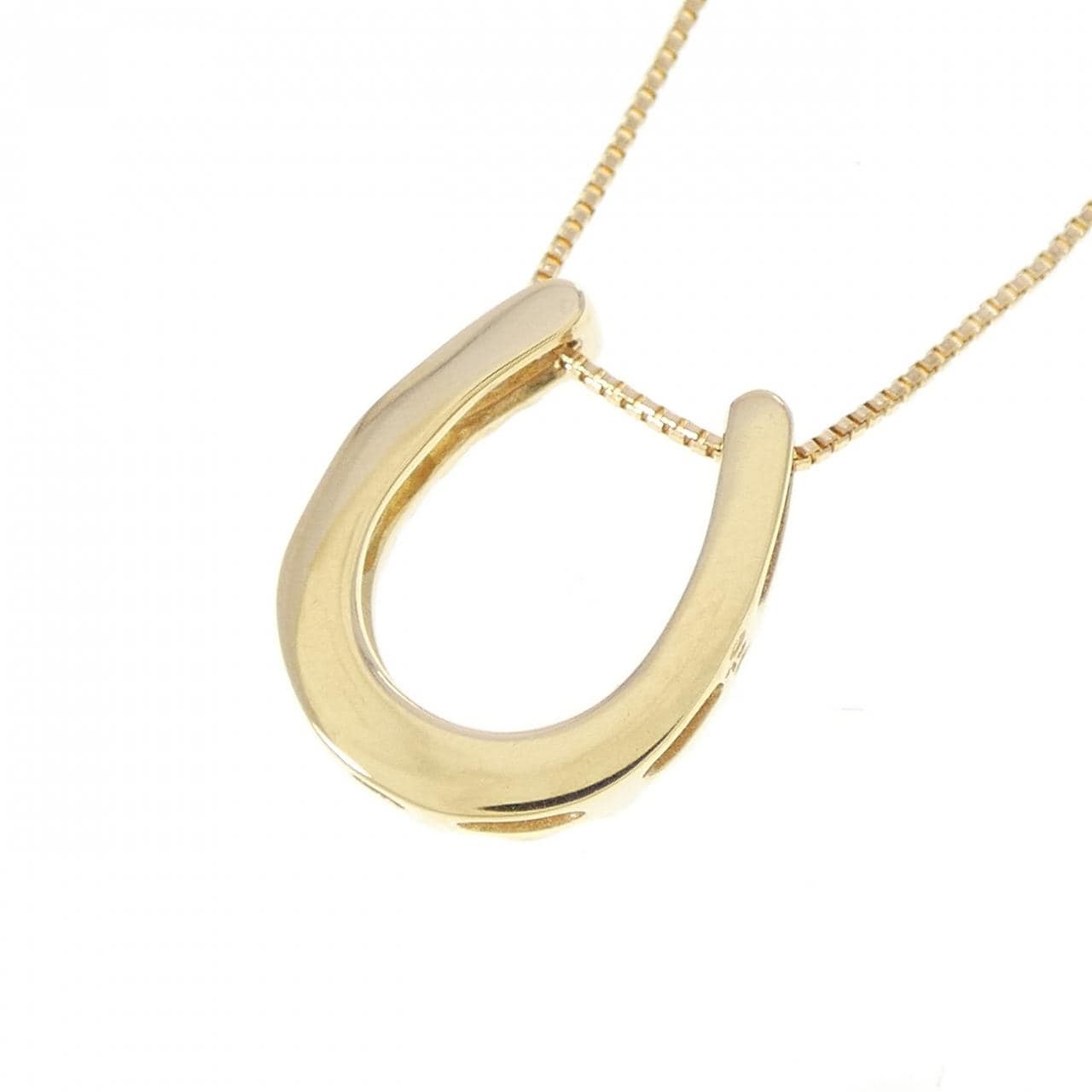 K18YG ホースシュー ダイヤモンド ネックレス 0.20CT