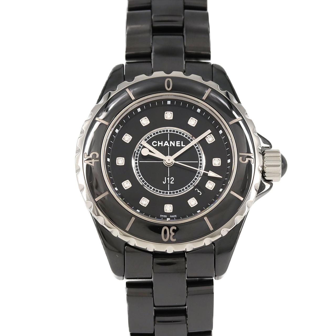 シャネル J12 33mmセラミック･12P H1625 セラミック クォーツ