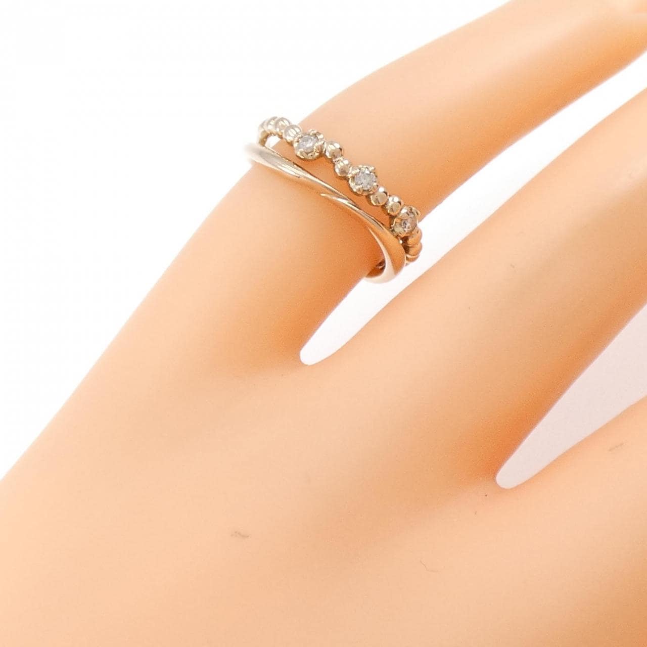 K18PG ダイヤモンド ピンキーリング 0.06CT