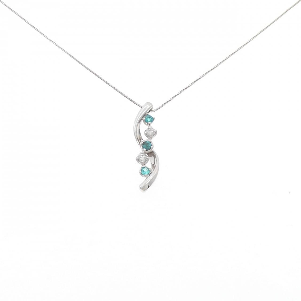 K18WG パライバトルマリン ネックレス 0.16CT