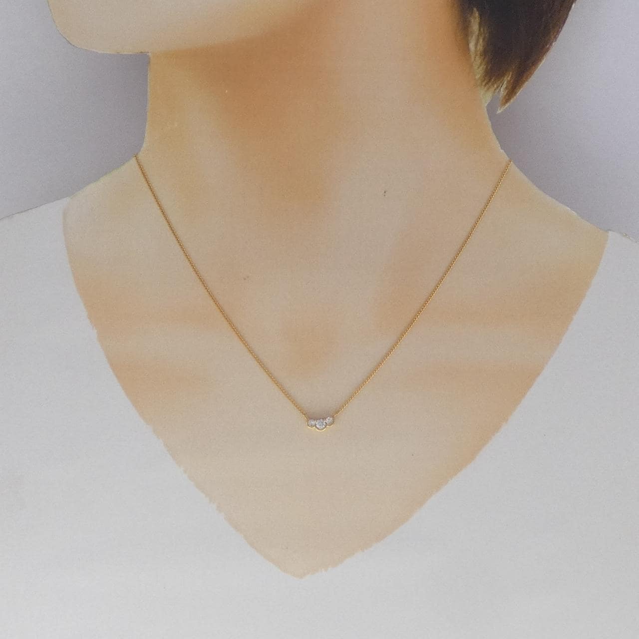K18YG ダイヤモンド ネックレス 0.20CT