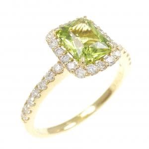 K18YG ペリドット リング 1.06CT