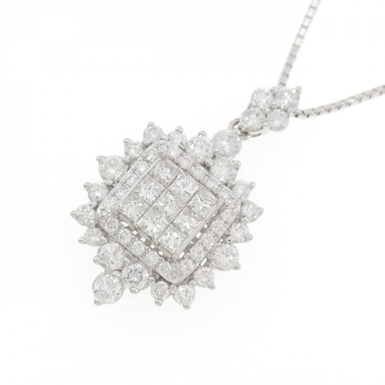 K18WG ダイヤモンド ネックレス 2.00CT