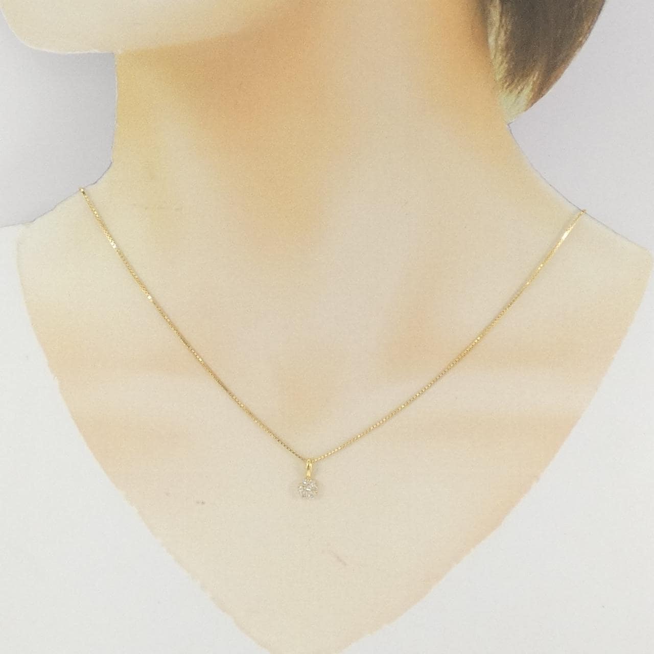 K18YG/750YG 花形钻石项链 0.14CT